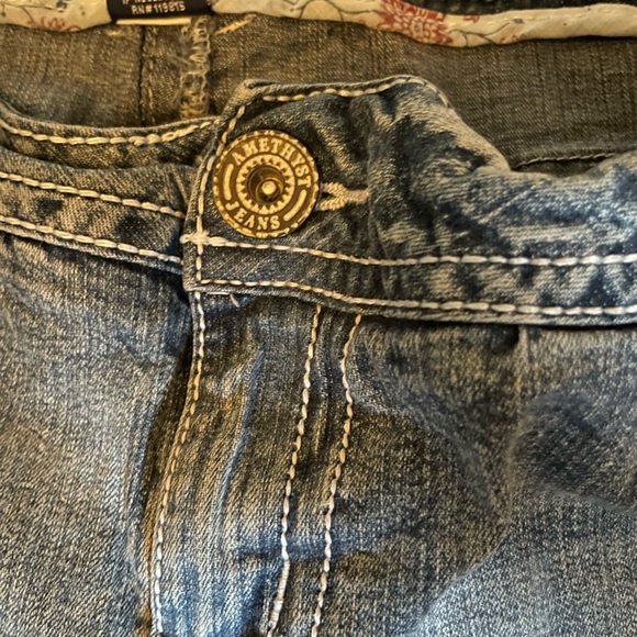 Slightly Distressed Amethyst Women’s Size 18 Jorts with Pocket Decals - Picture 7 of 9